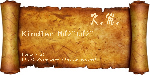 Kindler Máté névjegykártya